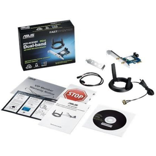 ASUS PCE-AC55BT B1 AC1200 Wireless Bluetooth 4.2 PCIe/Mpcie Adapter